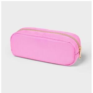 Target Single-Zip Pink Pencil Pouch 0.3 cm x 7.6 cm x 20.6 cm Gold Zipper b1